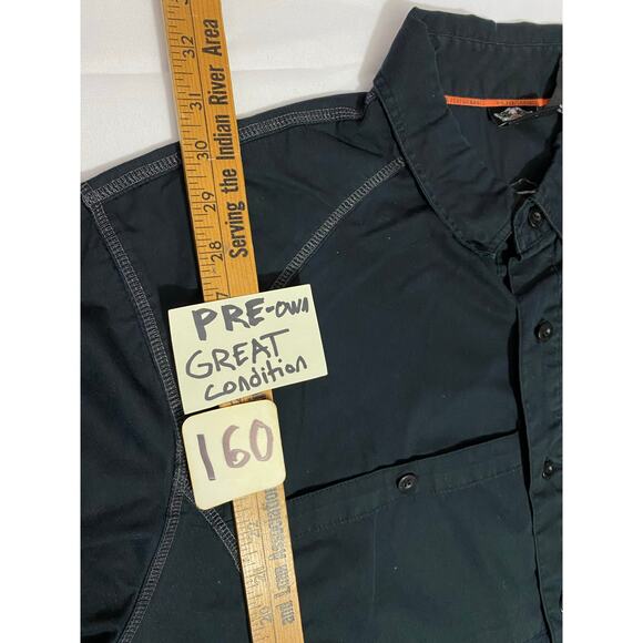 Harley-Davidson Motors Short Sleeve Button Up Mechanic Men’s Size 2XL Black - Picture 4 of 10